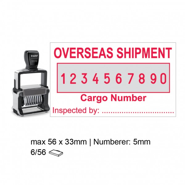 Heavy Duty Self Inking Numberer Stamp 10 Digit , 55510P4/PL , 56x33mm , 5mm